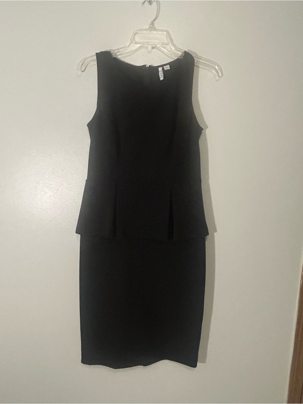 ELLE Black Sleeveless Peplum Sheath Dress Size 8